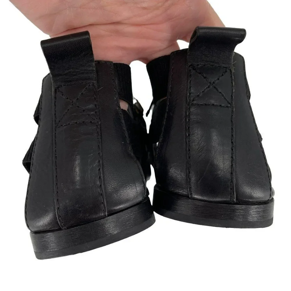 Acne Studios Tour Low Black Leather Greek Cushioned Sandals Men EU 42 US 9‎ - Picture 4 of 12